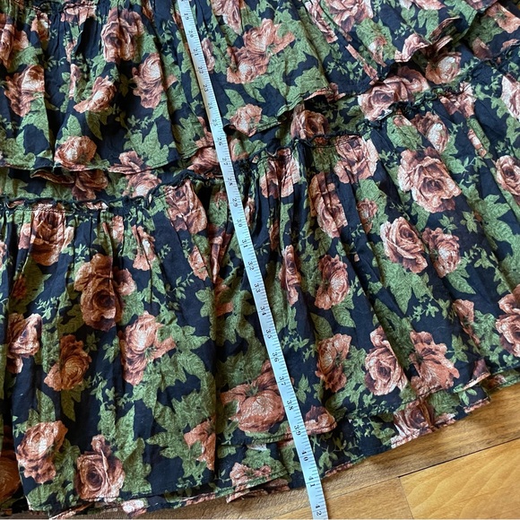 Free People Sawyer Floral Tiered Maxi Skirt - Black, Orange, & Green size Small - Picture 11 of 12